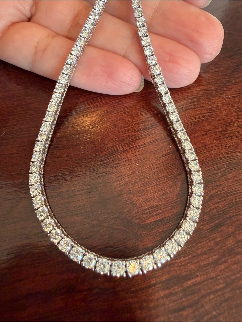 crislu sterling silver bridal 16 inch eternity style necklace